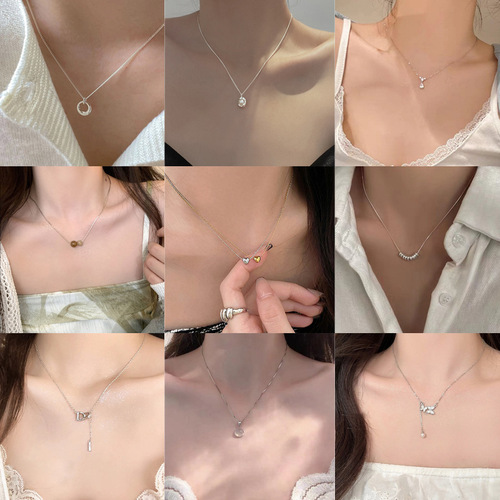 Golden Love Titanium Steel Necklace Women's Ins Cold Style Clavicle Chain Niche Design Simple Versatile Necklace