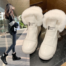 雪地靴女2022年冬季新款时尚保暖拉链棉鞋韩版加绒女短靴子外贸