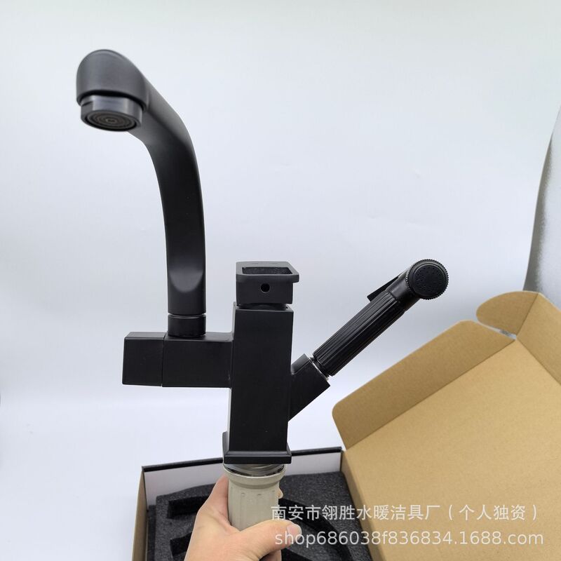 Factory direct robot drawing faucet plating color black titanium gold universal magic arm cantilever strange hand