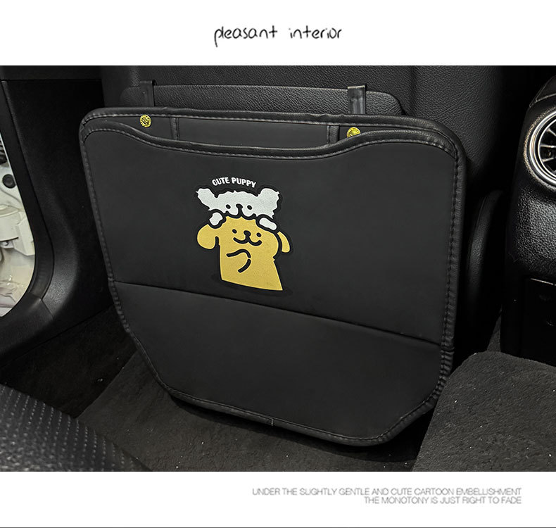 Creative Puppy Car Anti-Kick Mat, Universal Car Seat Back Anti-Dirt Mat, Children's Rear Seat Car Anti-Kick Pad