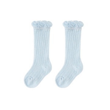 Baby and Toddler Clogs Newborn and Infant Cotton Socks Spring and Autumn 0-1-2 Year Old Baby Breathable Lattice Long Socks