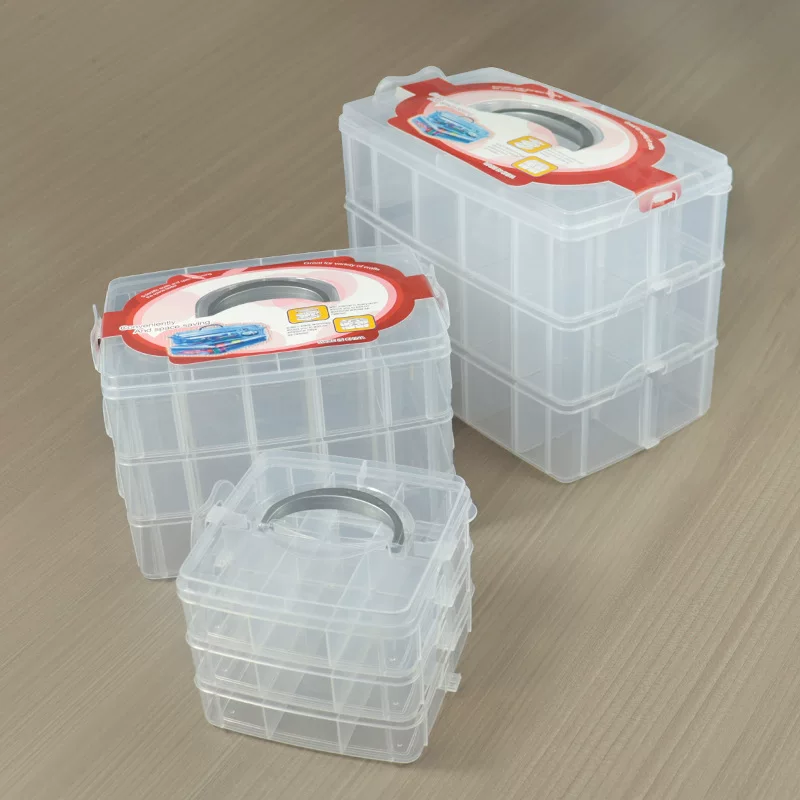 Transparent storage system, plastic storage box, handheld small accessory, earrings, ring