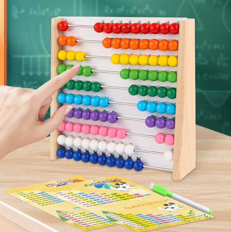 Tablero de dibujo magnético de educación temprana Montessori para niños Combinación de cuentas de ábaco de varios archivos