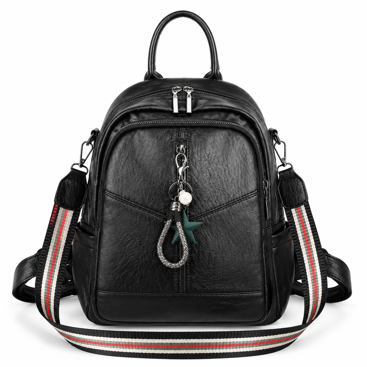 Mochila de cuero suave para mujeres 2026 nueva mochila multifuncional con cinturón de hombro ancho estilo coreano mochila de hombro al por mayor