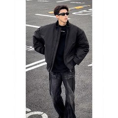 ボンバーフライトインストラクタージャケットメンズ春秋厚手アメリカンジャケット作業着ショートベースボールジャケットトレンディ
