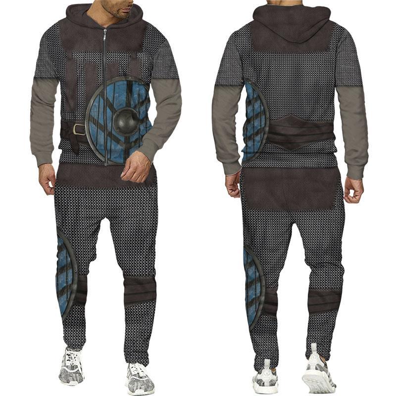 Pantalones de sudadera con capucha con cremallera de moda para hombre transfronterizo de otoño e invierno, MF008-ML1 de dos piezas de fitness deportivo