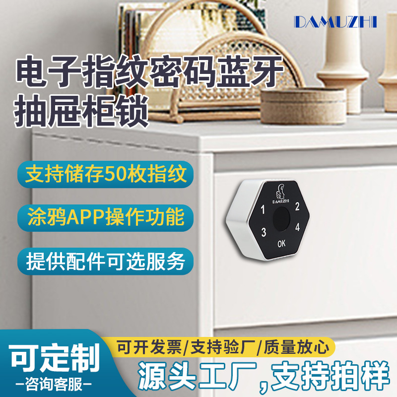 蓝牙涂鸦锁信箱锁智能指纹抽屉锁供应密码锁文件转舌柜门家具锁