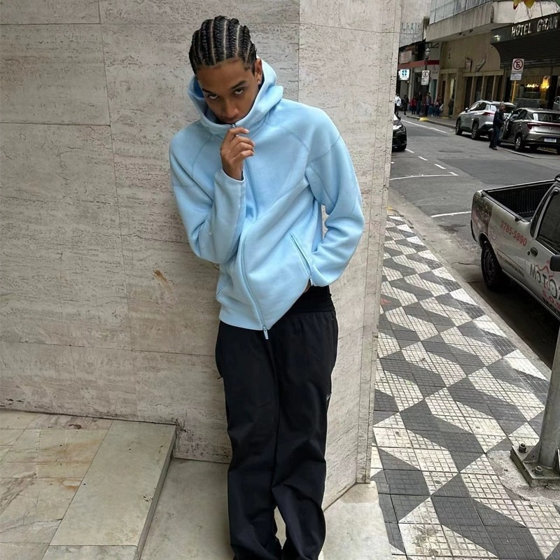 Sports Set otoño e invierno nueva marca compartida calle cremallera chaqueta con capucha pantalones rectos traje deportivo y casual hombre