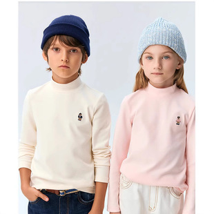 Spot Bear Children's Clothing Autumn and Winter Style Thickeneded Embroidered T-Shirt Bottoming Shirt for Boys and Girls Tkla248C791-00