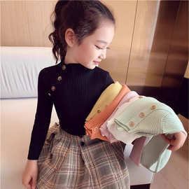 女童毛衣秋冬打底衫2025新款儿童秋装中高领上衣百搭小女孩针织衫