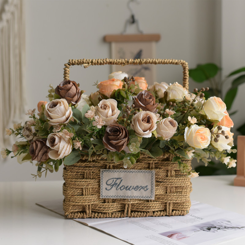 5 flores europeas imitación de rosa impera Mei mano rayo de props de fotografía decoración de mesa de comedor simple diseño de pared de flores moderno
