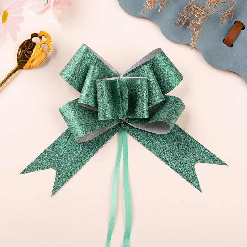 Comercio exterior transfronterizo 50 brillo brillante arco de cristal flor tirada a mano regalo de Navidad flor embalaje cinta tirar flor