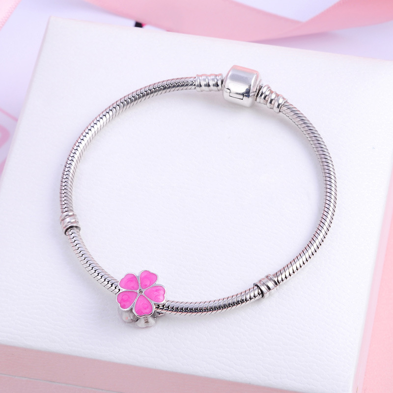 Accesorios populares creativos coreanos s925 plata colgante de flores de aceite DIY joyería artesanía al por mayor cuentas