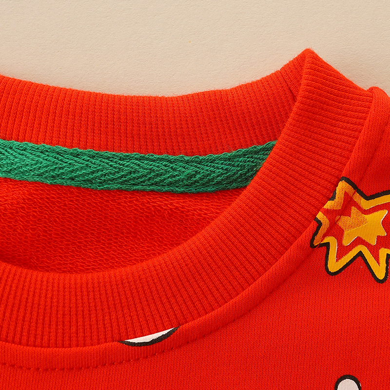 Sudadera Infantil de Otoño Estilo Europeo y Americano, Sudadera Navideña para Niños, Jersey con Cuello Redondo y Dibujos Animados para Niños Pequeños