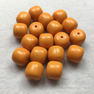 High imitation snow glass Burmese yellow green south red yellow accessories barrel beads spacer beads straight cut Wen play Bodhi DIY loose beads