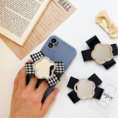 手機創意粘貼式支架懶人桌面氣囊支撐ins蝴蝶結花朵鏡面平板適用