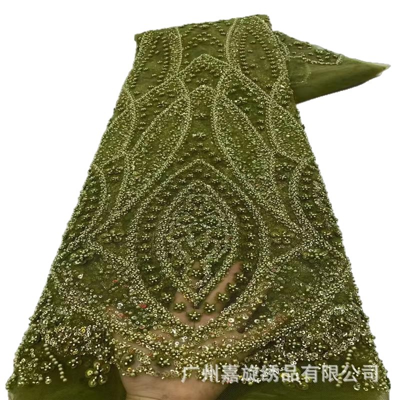 explosión de la industria pesada láser flor de arroz tela de encaje vestido de boda vestido de rendimiento