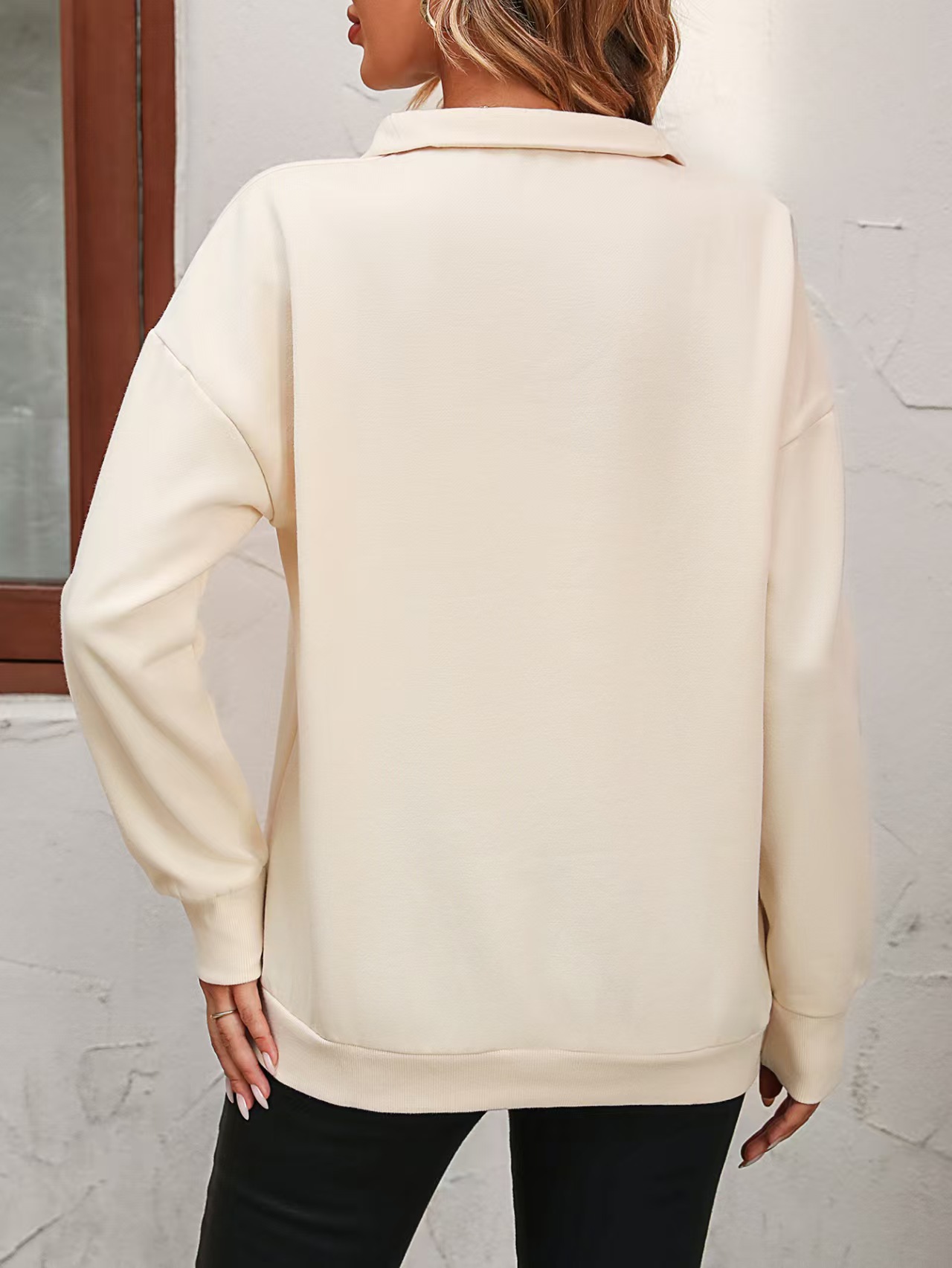 2026 Foreign Trade Women's Half-Zip Long Sleeve Sweatshirt Fashion Pullover Hoodie For Women_ecoleips.com