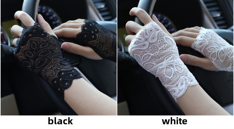 Fabrik direkt sonnencreme spitze handschuhe halb finger frauen sommer dünne fahren finger narbe tattoo halbe dekoration großhandel_voghion.com