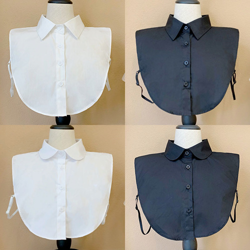 Women's Versatile Baby Collar Winter White Collar Shirt, Decorative Collar, Korean Style, Autumn Black Fake Collar, Wholesale