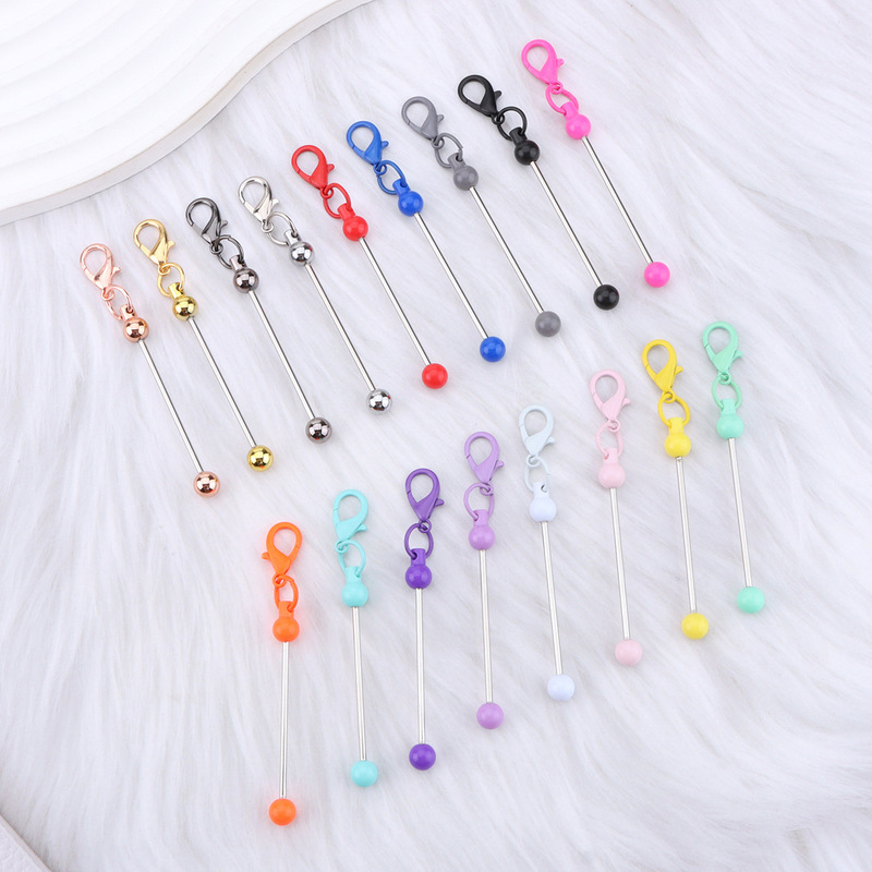 Creative Personalized Bag Pendant Keychain New Candy Color Keychain Ready-Made DIY Mini Beaded Keychain