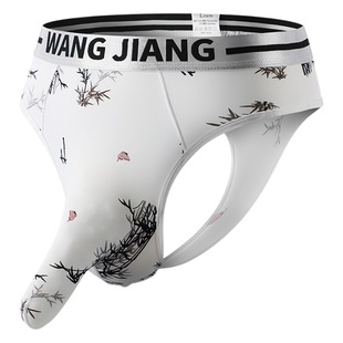 National fashion underwear men's summer new ice silk thong sexy hip gun bullet separation thong breathable warehouse