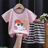 Children's summer sleeves, set, cotton T-shirt for boys, summer clothing, children's clothing