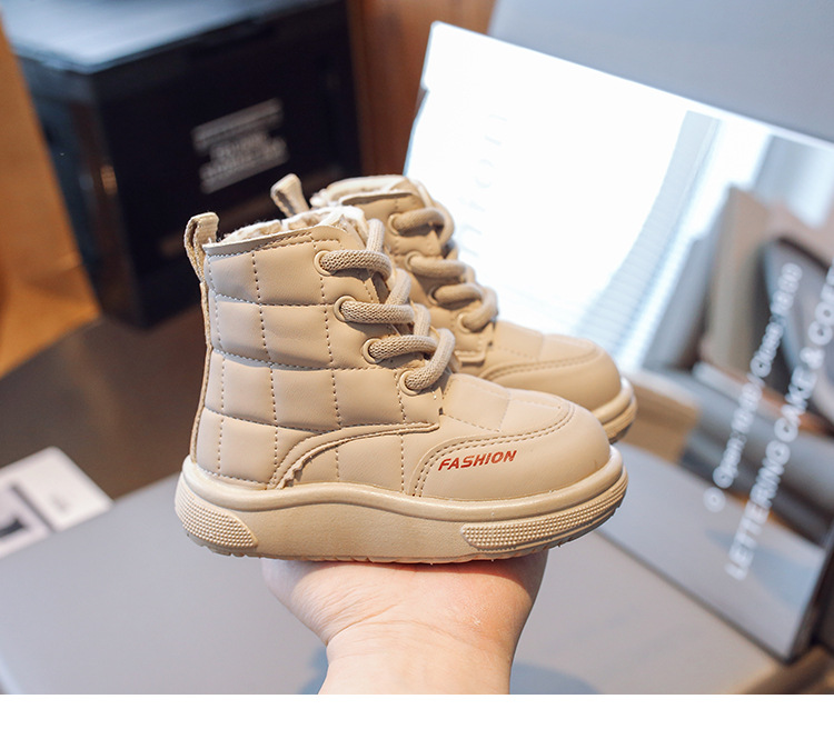Children's shoes 2024 winter new plush warm snow short for boys and girls cotton boots_voghion.com