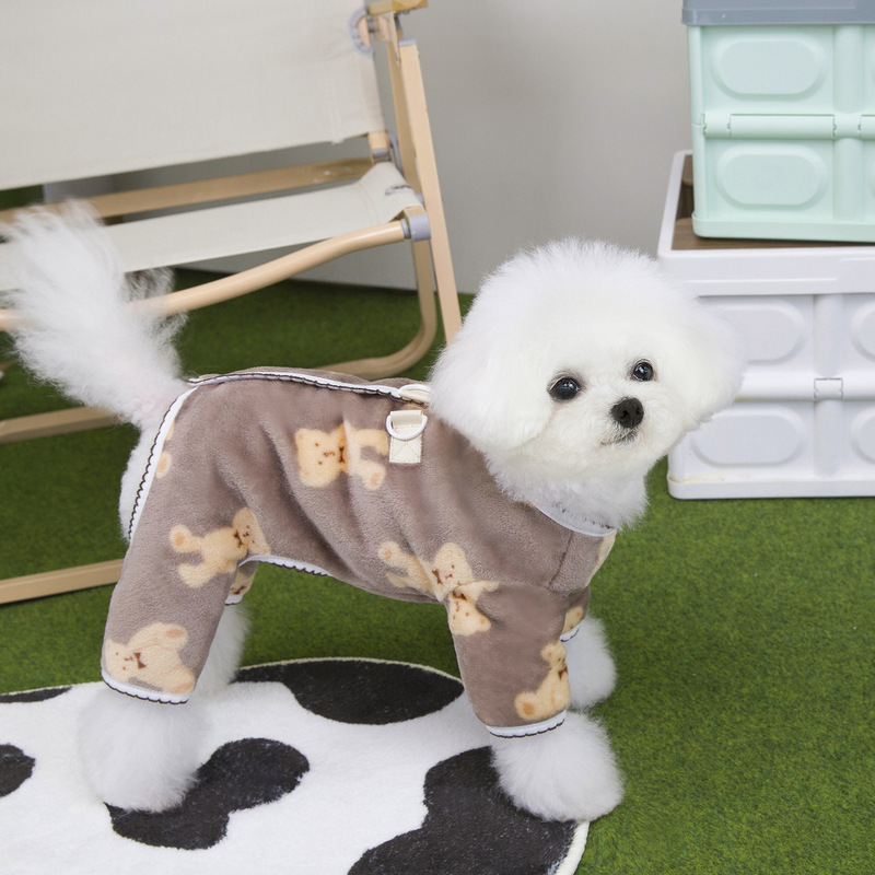 舒适柔软宠物狗狗衣服小型幼犬比熊泰迪四脚居家绒衣2025春秋冬季|undefined