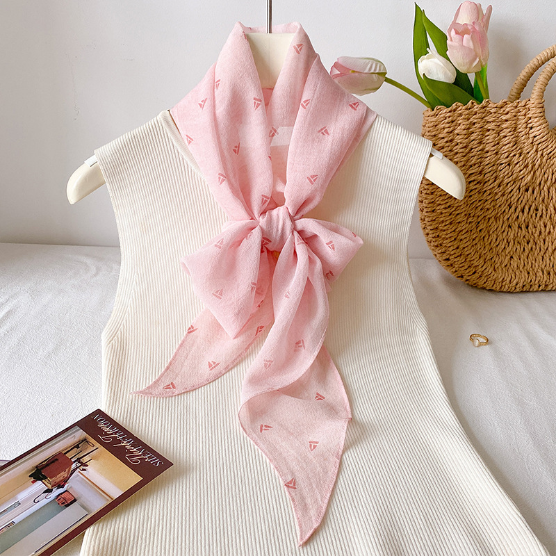 2025 New French Polka Dot Silk Chiffon Scarf For Women - Spring/Summer Lightweight Sun Protection Mulberry Silk Chiffon Square Scarf - Thumbnail 6