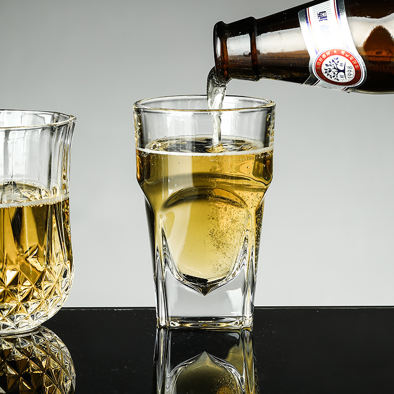 商用钢化玻璃杯啤酒杯威士忌杯水杯精酿杯酒吧ktv专用杯子小酒杯