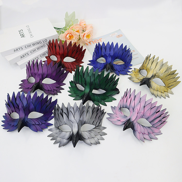 Halloween máscaras de pico de pájaro horrores festivales espectáculos de baile de máscaras carnaval búho máscaras de plumas