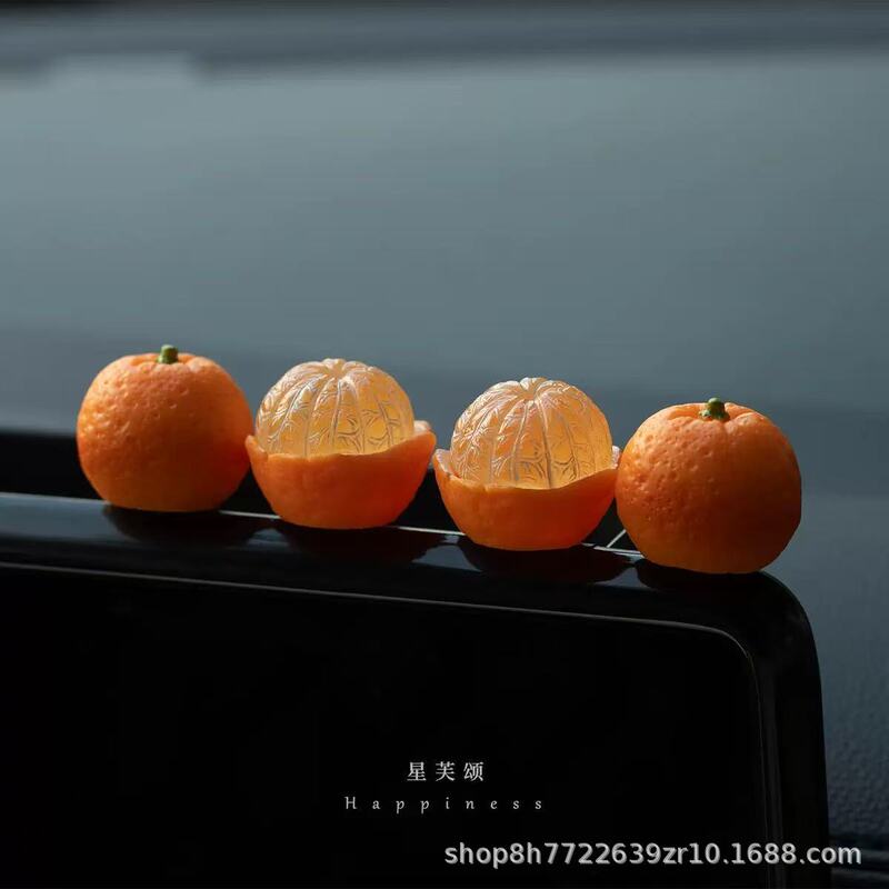 Big Orange Italian Car Ornaments Center Console Display Decoration Healing Creative Stylish High-End Car Interior Decoration