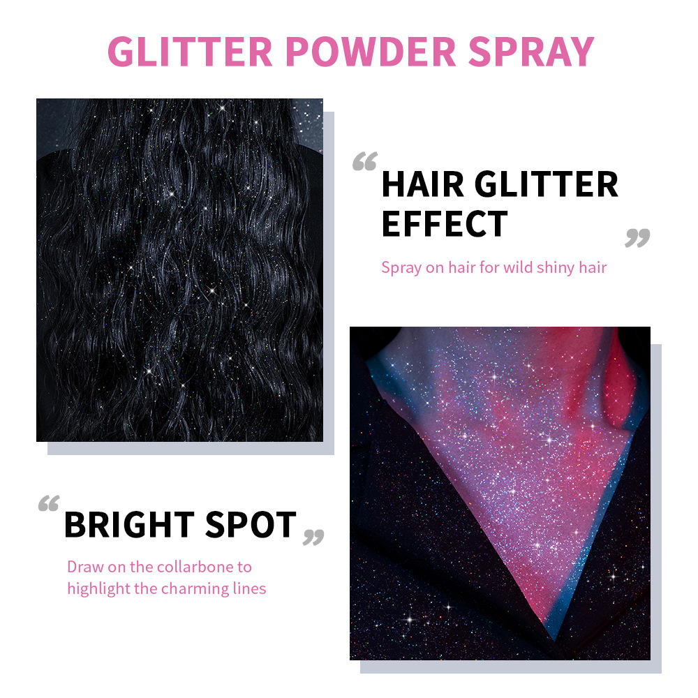ibcccndc Glitter Spray 60ml Nightclub Party Body Starry Sky Glitter Spray Stage Makeup undefined