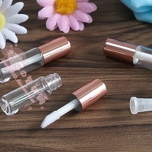 1.2ML唇油管迷你型试用装唇釉眼影小唇彩分装管玫瑰金lipgloss