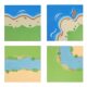Compatible with small particle landscape building blocks floor river military Island desert scene assembly single panel educational toys