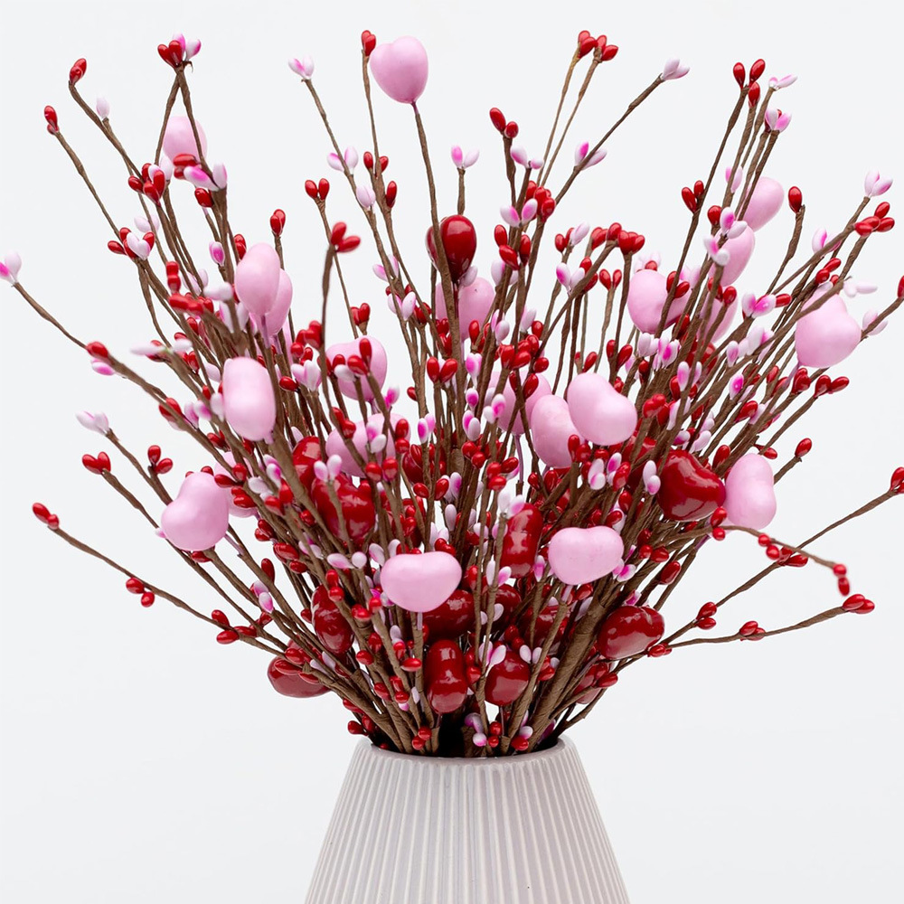 8 amazonas rojo en forma de corazón enchufe de baya boda decoración de vasijas para el hogar Día de San Valentín