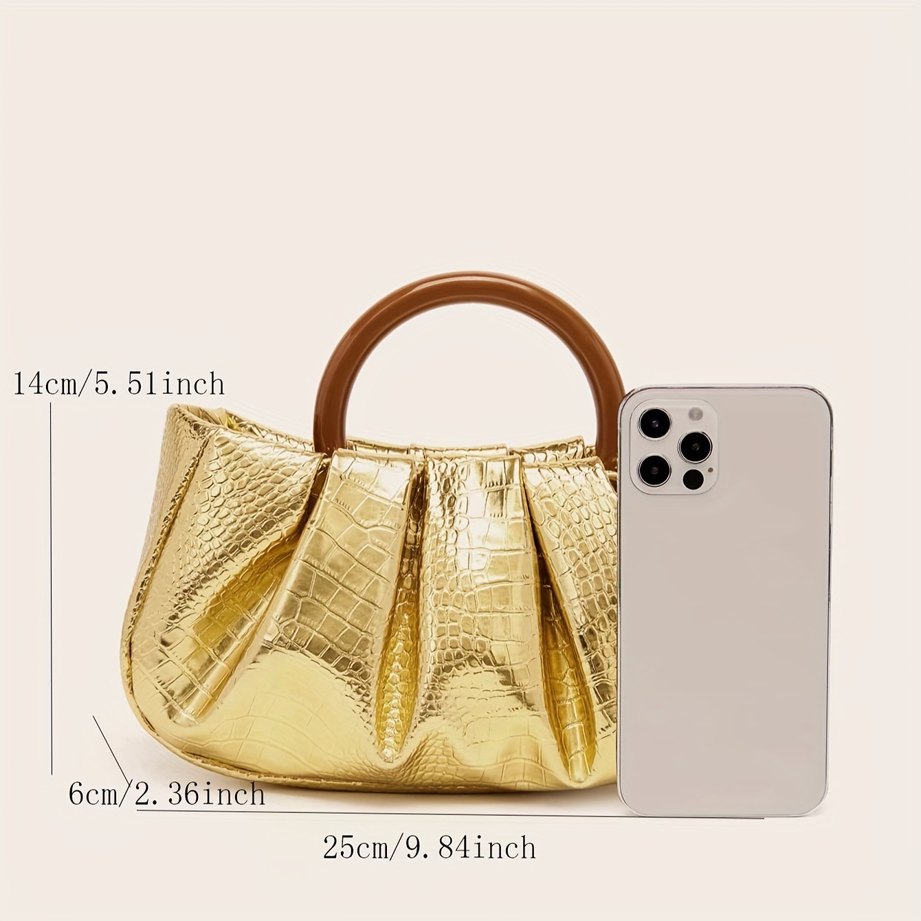 198g Weight Polyester Lining Material Magnetic Buckle Closure Type Top Handle Strap Type Evening Bag Bags Type Casual, Party, Shopping Occasion Pu Leather Material Solid Color Pattern All Seasons Season Women's Gender Elegant Style Cloud Shape Shape Gold Silver Green Pu Leather Solid Color Cloud Shape Evening Bags 12