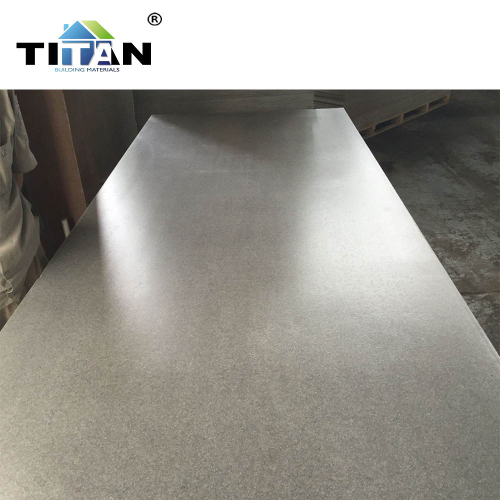 Suministro de tablero de cemento decorativo boutique brillante gris claro tablero FC impermeable fuego nivel A1