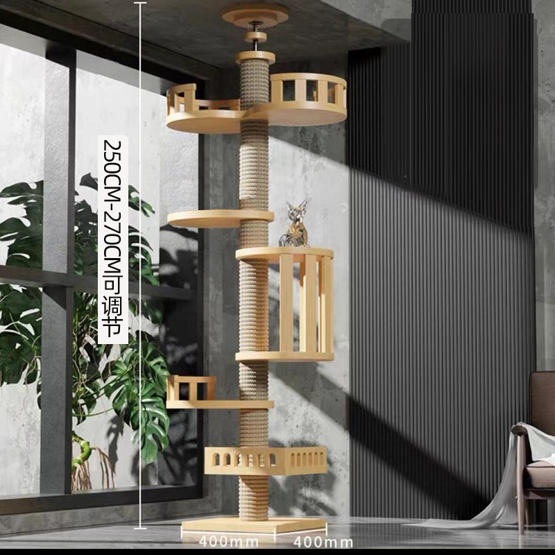 Tong Tianzhu gato escalada estante gato nido gato árbol en un gato juguete gato agarrar tabla seda gran estante de gato de madera sólida gato salto plataforma