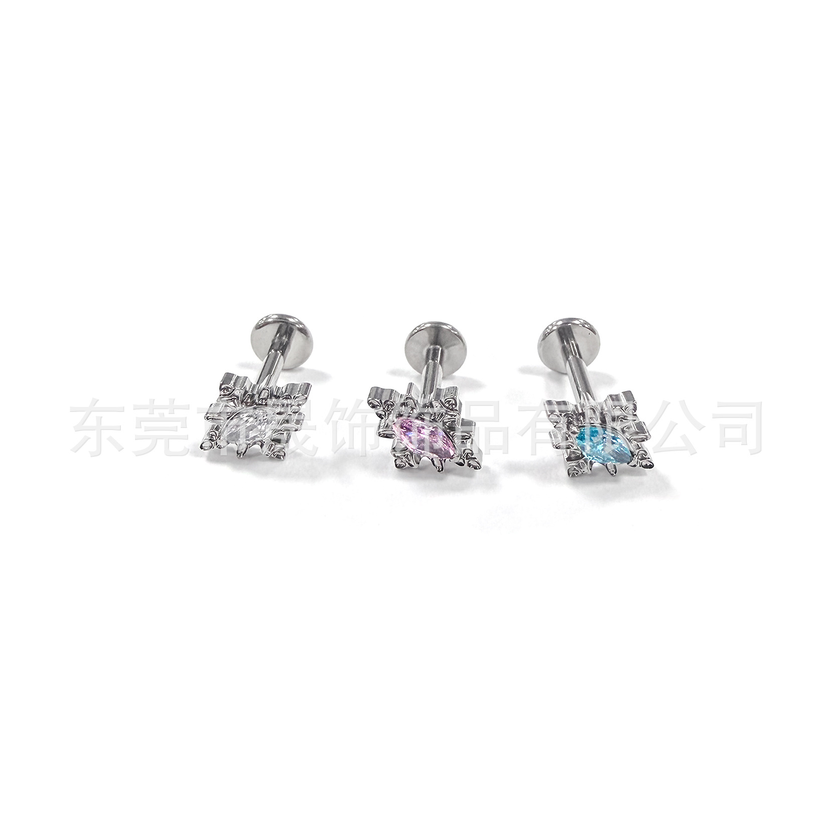 F136 Titanium Alloy 棱镜 Ear Stud Studded 马眼 Cubic Zirconia Helix Cartilage Stud G23 Titanium Internal Thread Ear 蜗钉 Piercing Jewelry