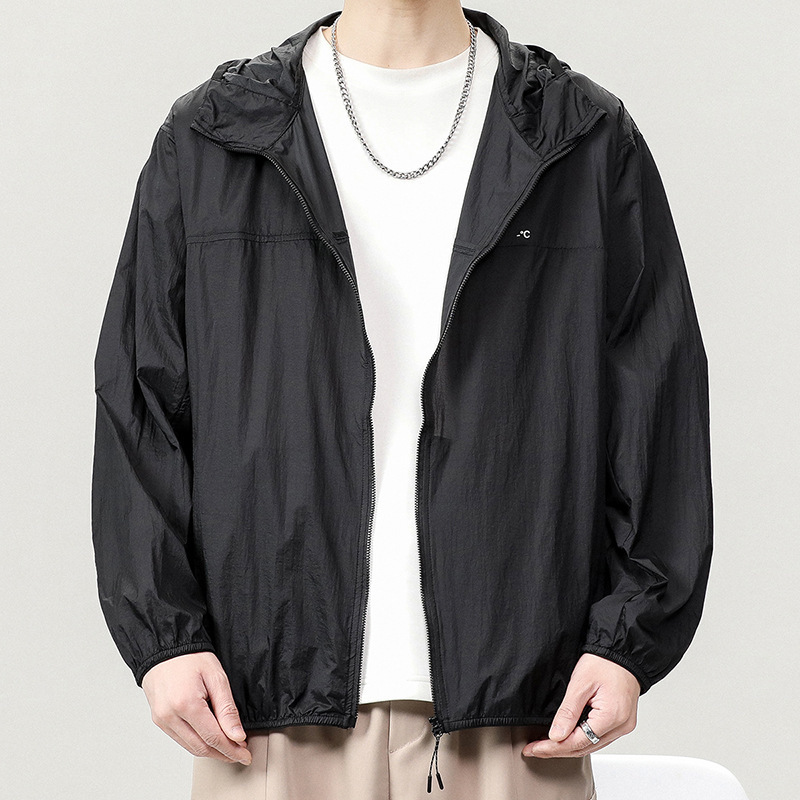 Sun Protection Clothing Men's Summer Ultra-light Thin Sun Protection Jacket Fashionable Outdoor Fishing Suit Solid Color All-match Breathable Jacket