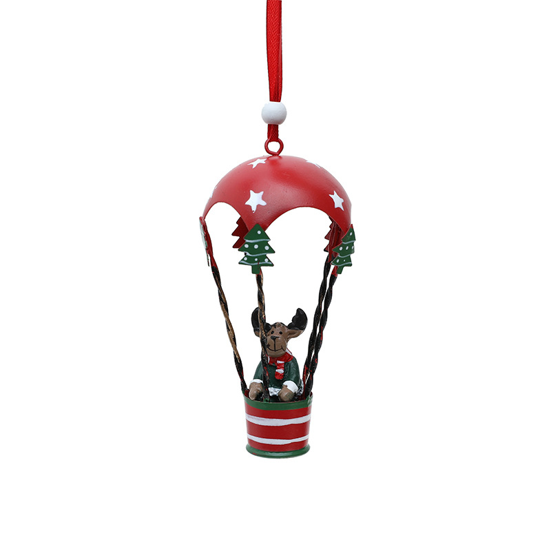 Nordic hierro Navidad globo de aire caliente paracaídas colgante creativo Navidad decoraciones árbol de Navidad colgando adornos
