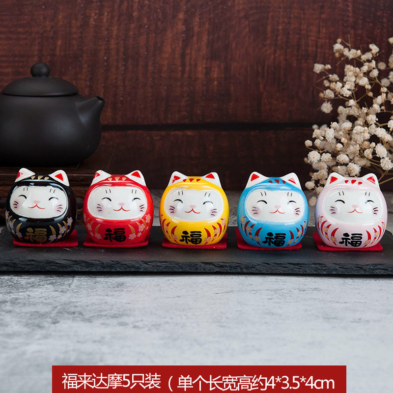 Gato afortunado decoración del coche tamaño pequeño mini lindo gato decoración del coche decoración traje decoración de la seguridad del coche