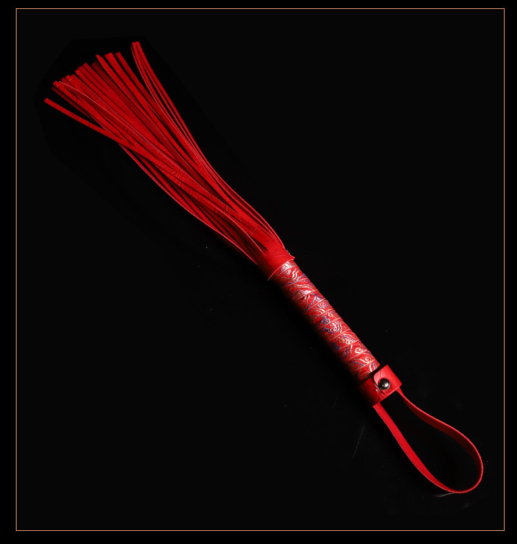 PU Leather Flirting Whip with Metal Handle for Adult Couples — detail image 12