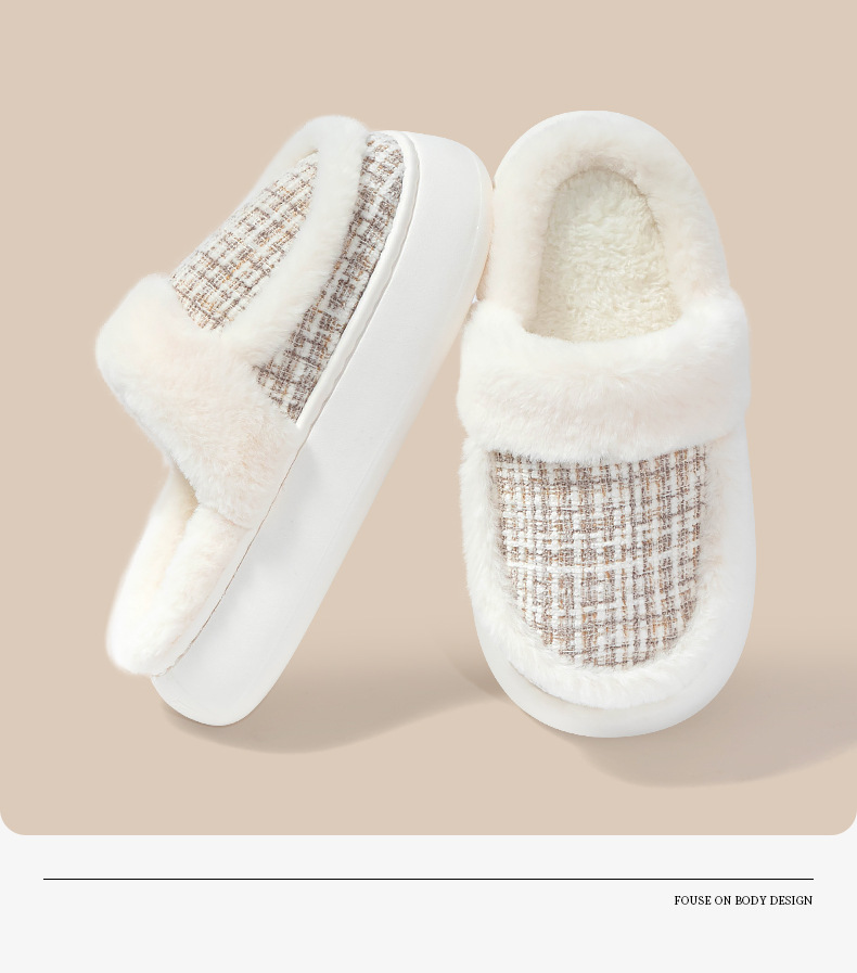 Women Velvet Plush Slip-On Spring Autumn Outdoor Indoor Soft Lightweight Memory Foam Breathable Slippers Indoor Shoes_voghion.com
