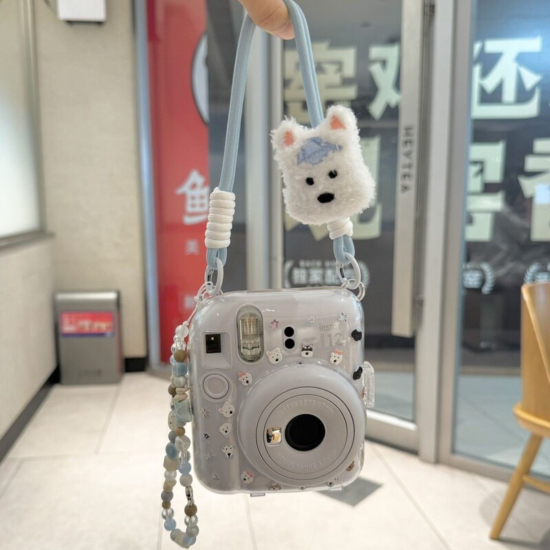 [Mini12 Transparent Case] Instax Crystal Case Polaroid Hard Shell Camera Protective Case Case Chain