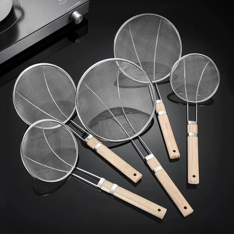 Большое сито из нержавеющей стали с усиленной сеткой, удлиненная версия, усиленное и упрочненное, круглое сито для коммерческого и домашнего использования