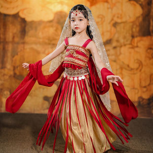 Children's Hanfu New Dunhuang Princess Alien Style Dress Fashionable Girl's Dress Sling Skirt Performance