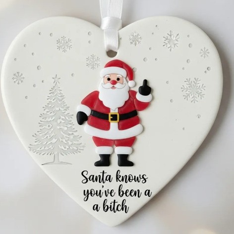 Nuevos productos transfronterizos de fondo blanco plano amistad de Navidad acrílico decoración de automóviles colgante amor Santa colgante